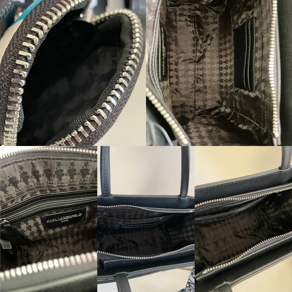 Karl Lagerfeld Paris Maybelle Satchel Multicolor Handle Crossbody Strap Bag (OY) - Picture 7 of 14